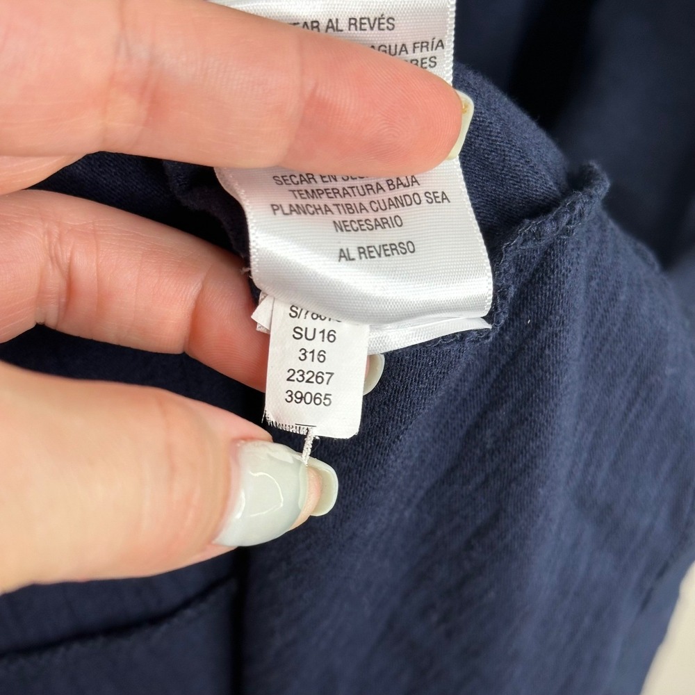 Style‎ & Co. Womens Navy Blue Embroidered Sleeveless Casual Dress Size M - Picture 6 of 8